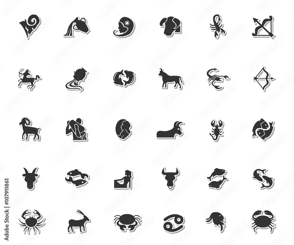 Zodiac icon set Zodiac icon set
