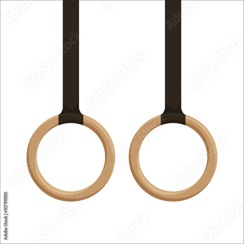 Gymnastic rings blue icon isolated on the white background. Gymnastic rings logo for gym fitness club.