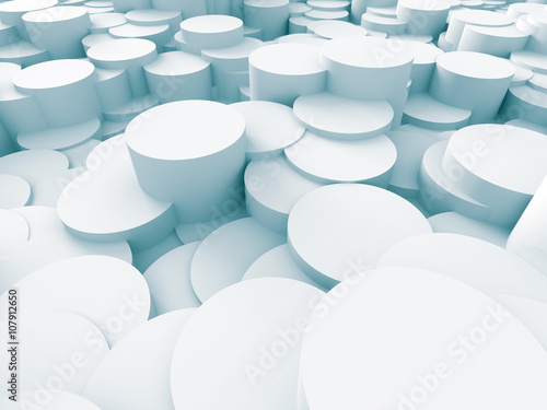 White Abstract Round Shapes Pattern Architecture Background