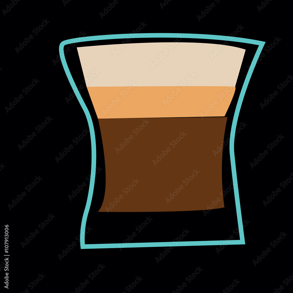 vector retro drinks isolated on black background vector retro drinks isolated on black background