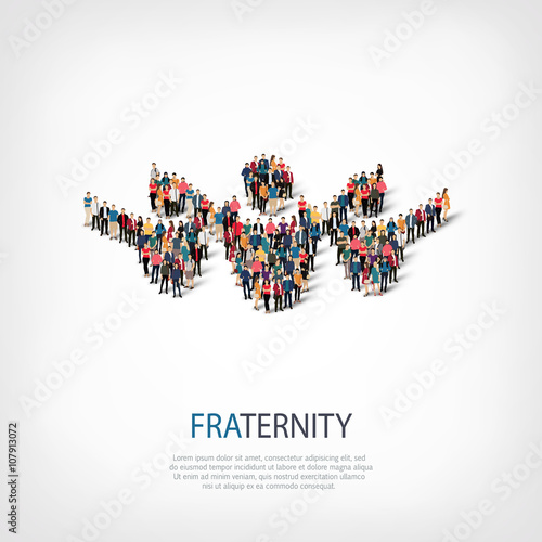 fraternity people sign 3d