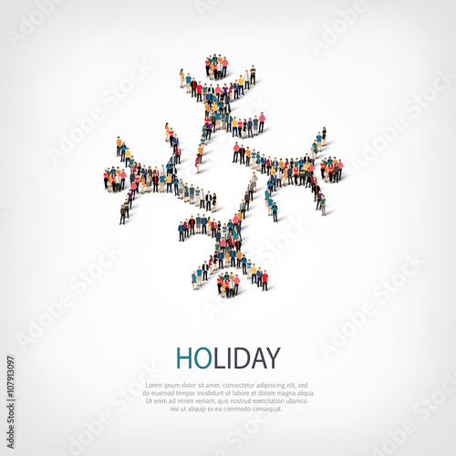 holiday people sign 3d