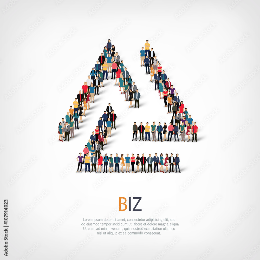 Obraz premium biz people sign 3d