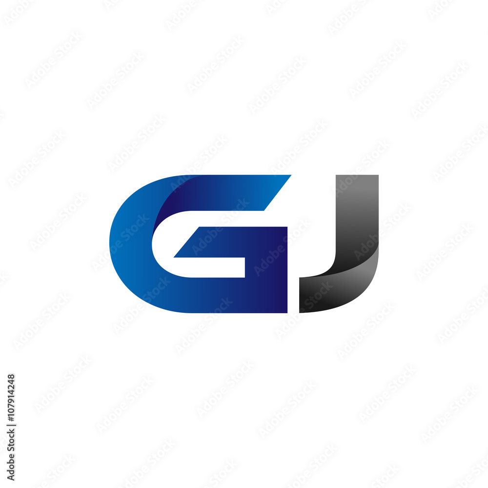 Modern Simple Initial Logo Vector Blue Grey gj Modern Simple Initial Logo Vector Blue Grey gj
