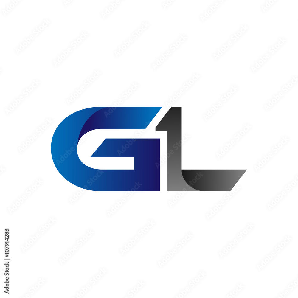 Modern Simple Initial Logo Vector Blue Grey gl Modern Simple Initial Logo Vector Blue Grey gl