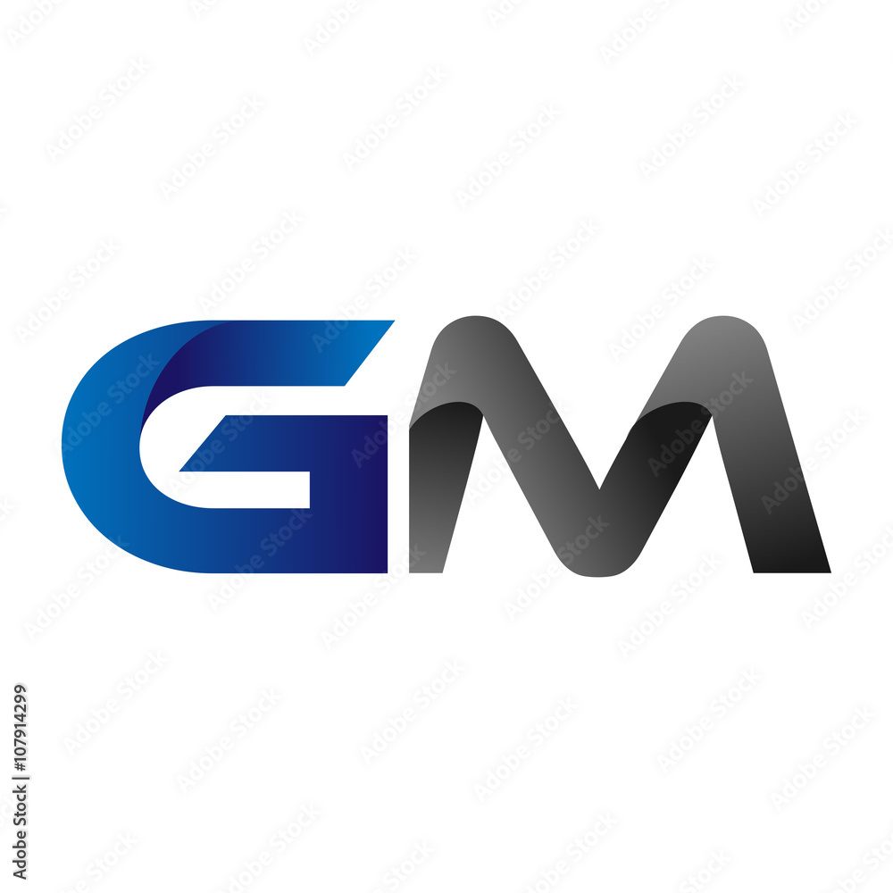 Modern Simple Initial Logo Vector Blue Grey gm Modern Simple Initial Logo Vector Blue Grey gm