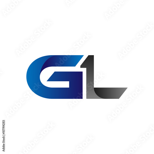 Modern Simple Initial Logo Vector Blue Grey gl