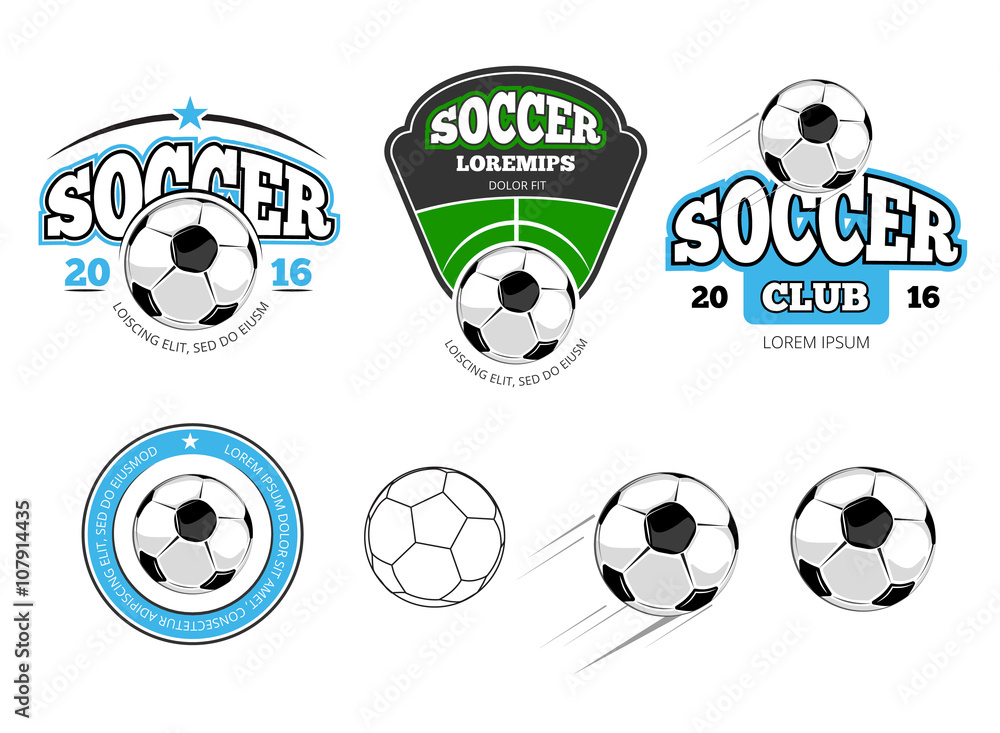 European football, soccer vector labels, emblems, logos and badges