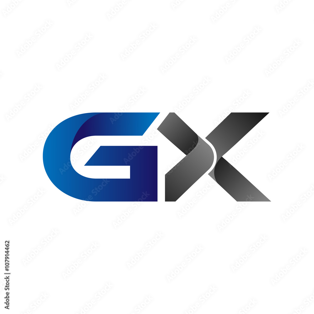 Modern Simple Initial Logo Vector Blue Grey gx Modern Simple Initial Logo Vector Blue Grey gx