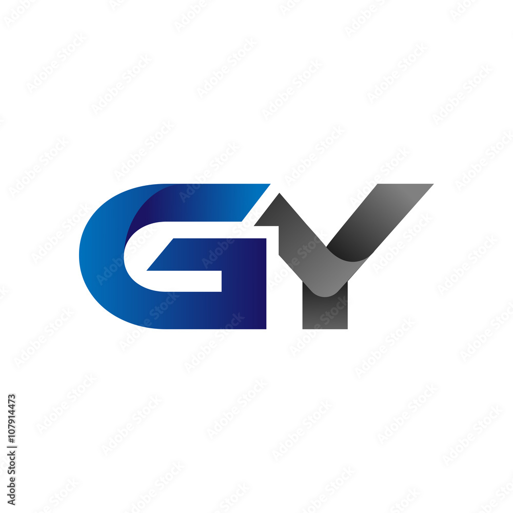 Modern Simple Initial Logo Vector Blue Grey gy Modern Simple Initial Logo Vector Blue Grey gy