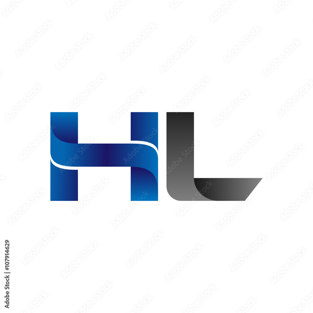 Modern Simple Initial Logo Vector Blue Grey hl Stock-Vektorgrafik ...