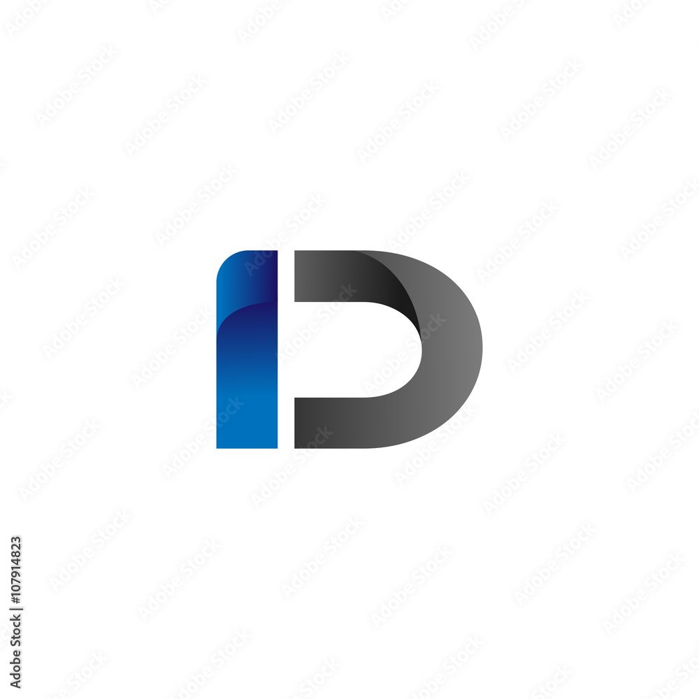 Modern Simple Initial Logo Vector Blue Grey id