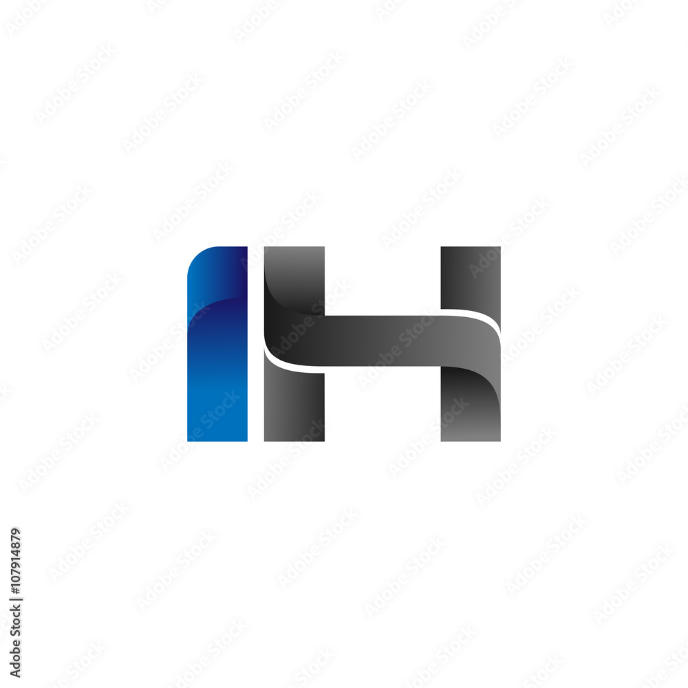 Modern Simple Initial Logo Vector Blue Grey ih Modern Simple Initial Logo Vector Blue Grey ih