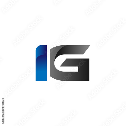 Modern Simple Initial Logo Vector Blue Grey ig