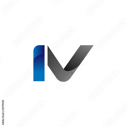 Modern Simple Initial Logo Vector Blue Grey iv