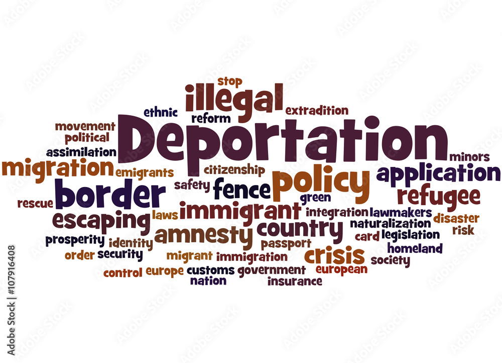 Deportation, word cloud concept 3