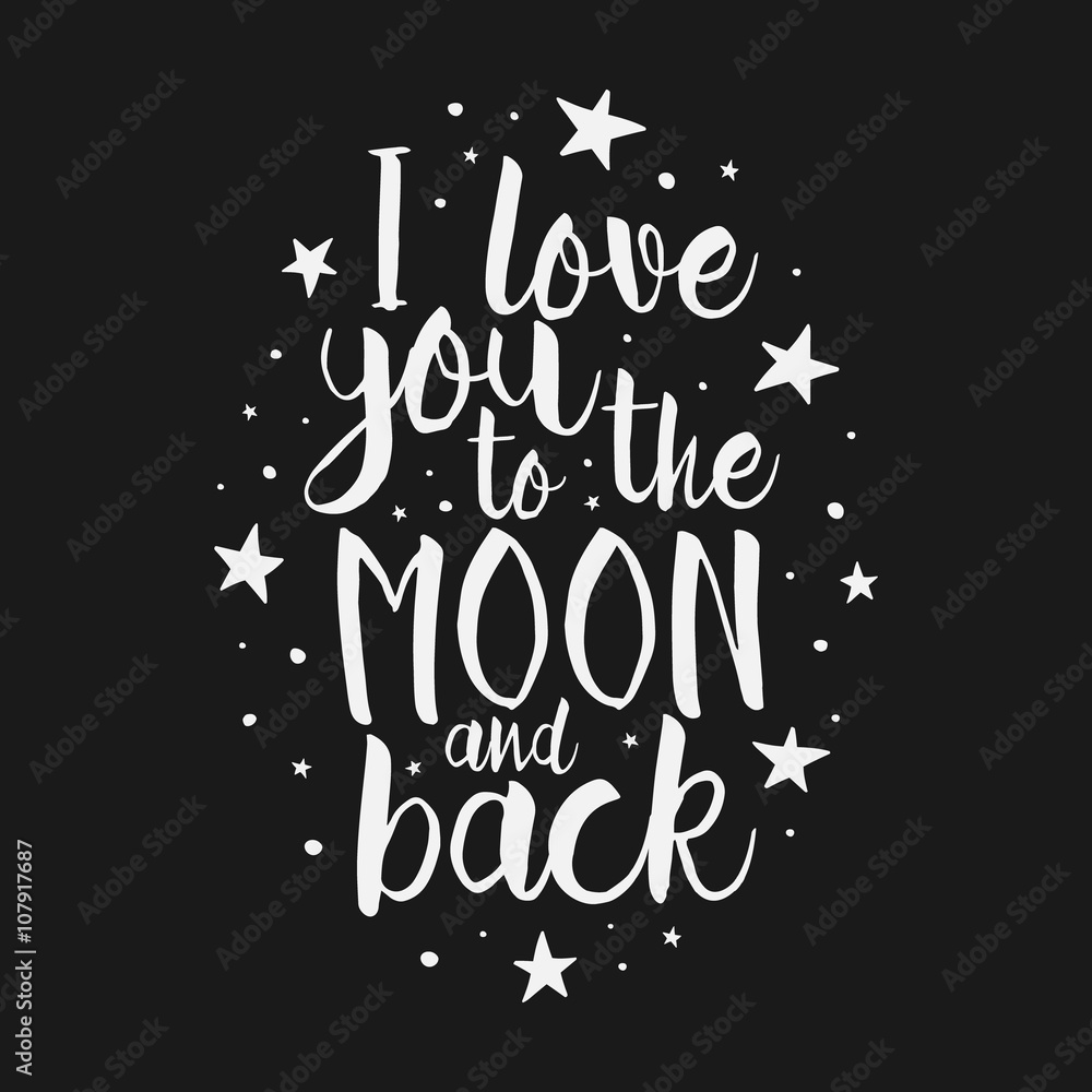 To the moon and back // typography poster, print, quote, art, artwork,  letters, minimal, black white, 8x10, digital, instant download