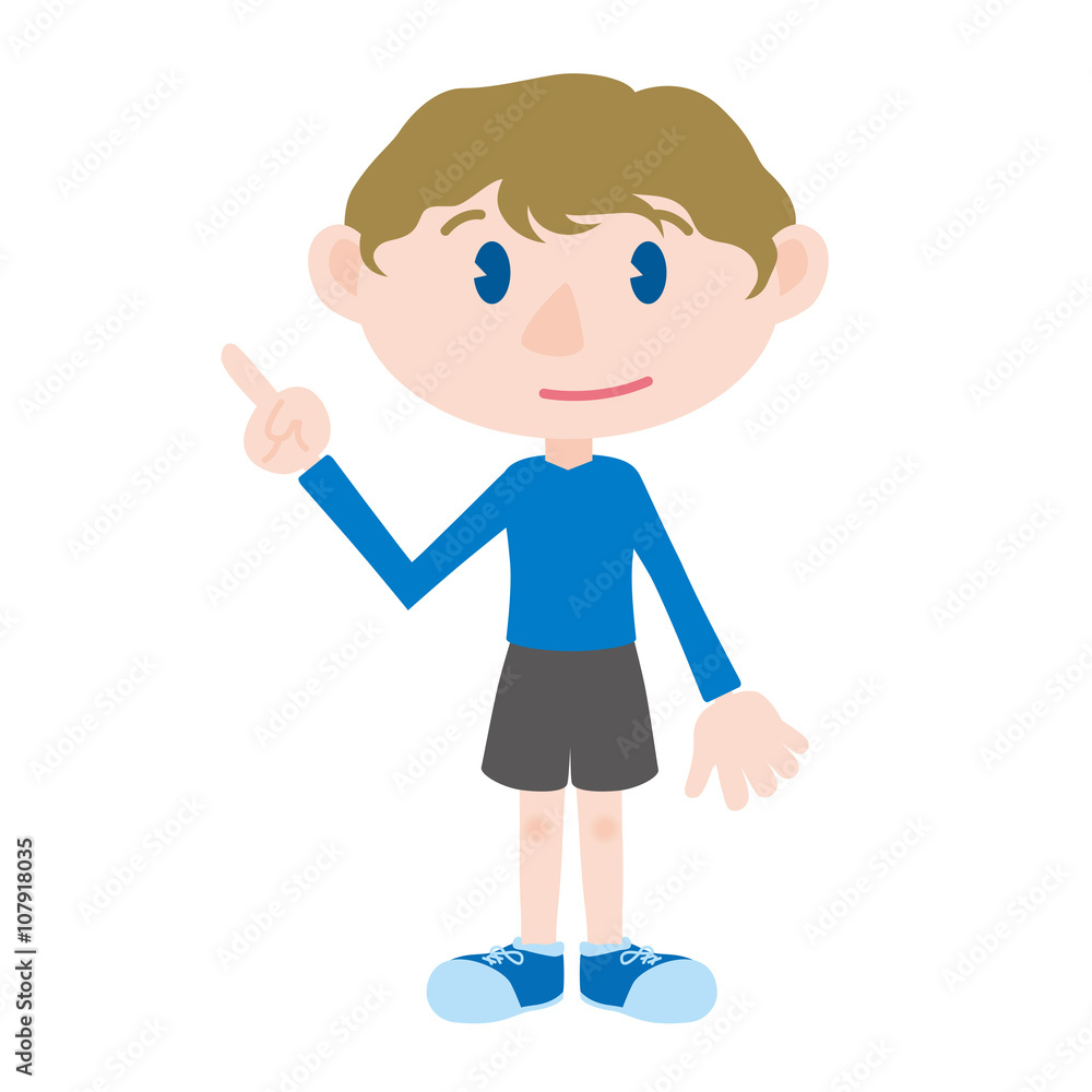 little kid cartoon character pointing hand sign clip art