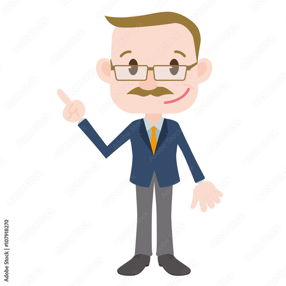 old person cartoon character pointing hand sign clip art