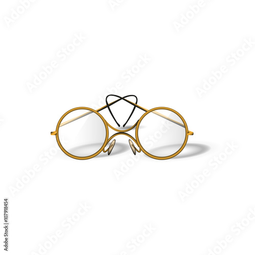 illustration of round glasses on a white background