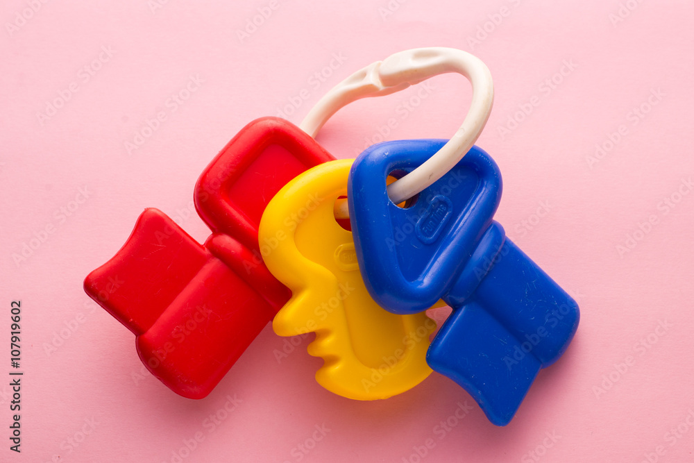 Traditional Plastic Baby Toy of Keys on Ring Traditional Plastic Baby Toy of Keys on Ring