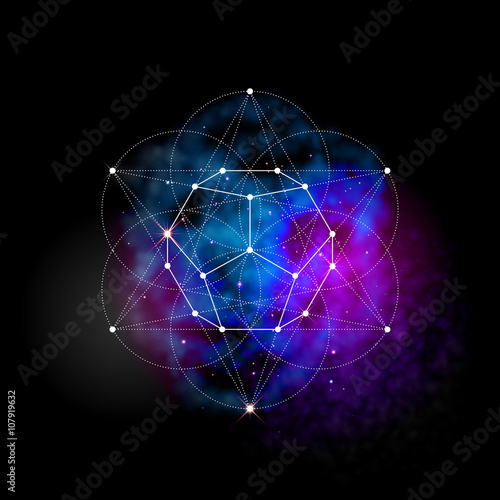 Sacred geometry. Flower of life pattern symbol