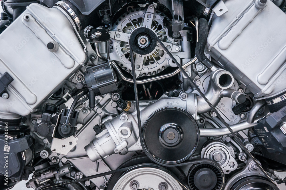Fototapeta premium Close up shot of car engine