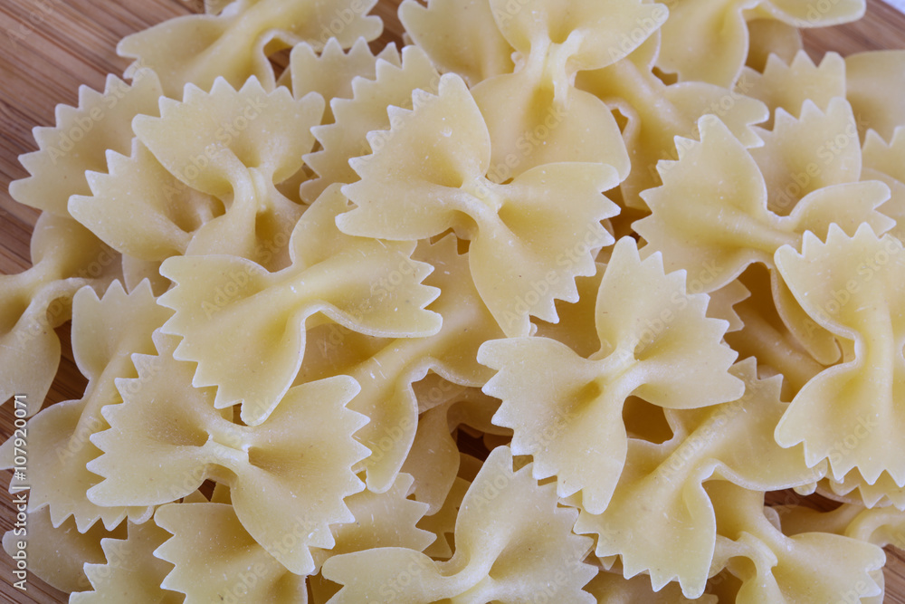 Dry farfalle pasta Dry farfalle pasta