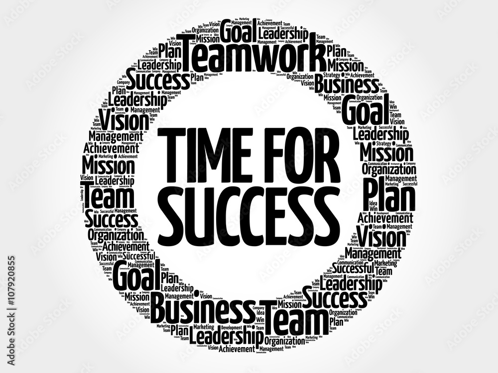 Fototapeta premium Time for Success circle word cloud, business concept