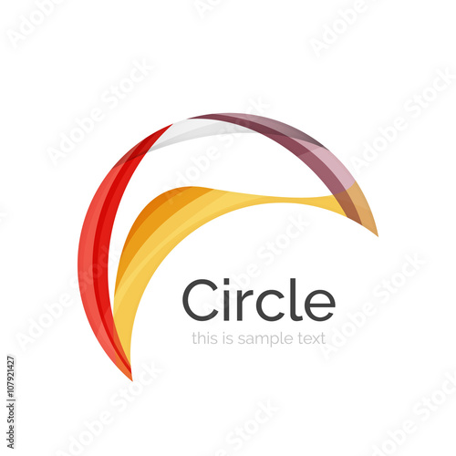 Circle logo. Transparent overlapping swirl shapes. Modern clean business icon © antishock