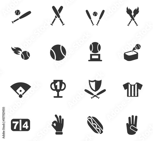 baseball icon set