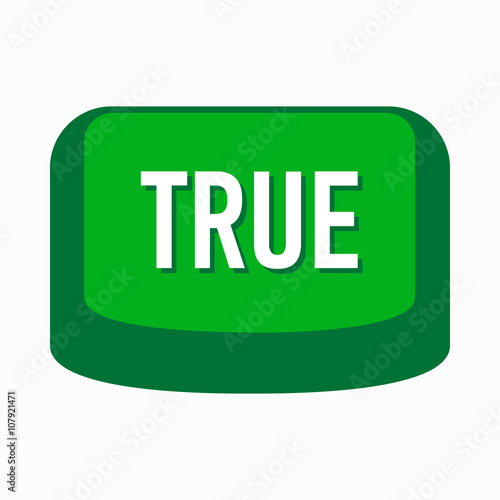 True green button icon, simple style
