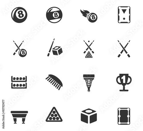 billiards icon set