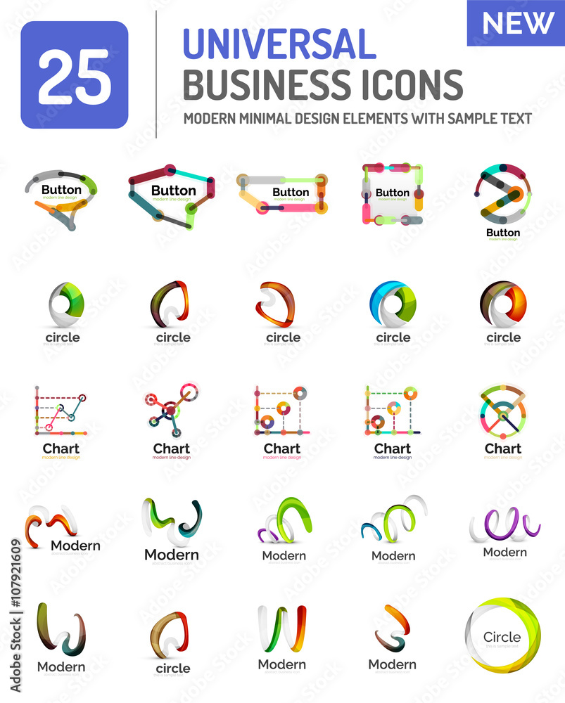 Set of new universal business logos Set of new universal business logos