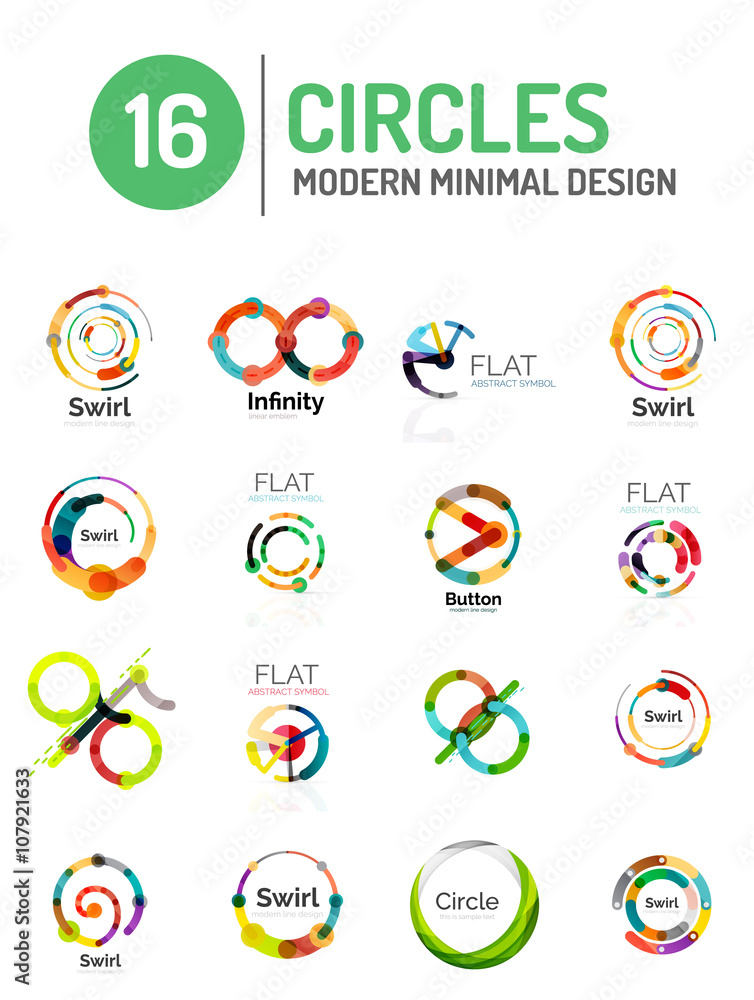 Set of various circle logos Set of various circle logos