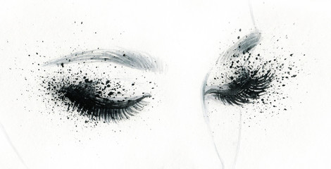Leinwandbilder Aquarell Gesicht eye. makeup  © Anna Ismagilova