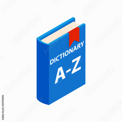 Dictionary book icon, isometric 3d style 