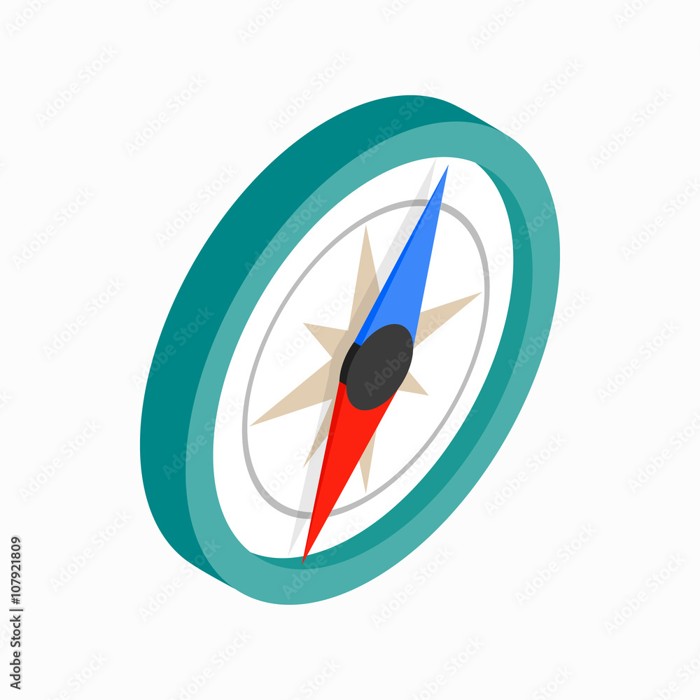 Compass icon, isometric 3d style Compass icon, isometric 3d style