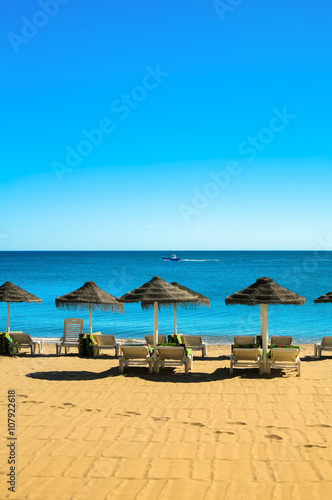 Beach in Fuengirola, Malaga Province, Costa Del Sol, Andalusia, Spain photo
