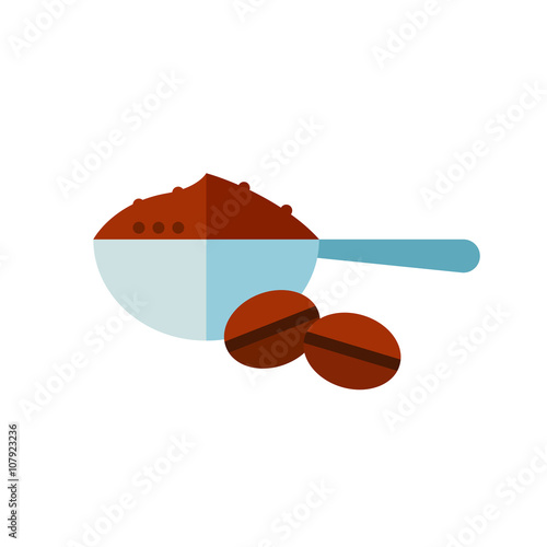 Ground coffee in scoop icon