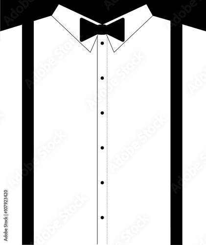 men's outfit short bow and suspenders
