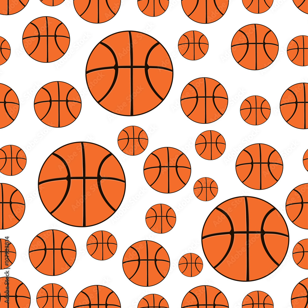 Seamless pattern. Seamless background with basketball balls.
