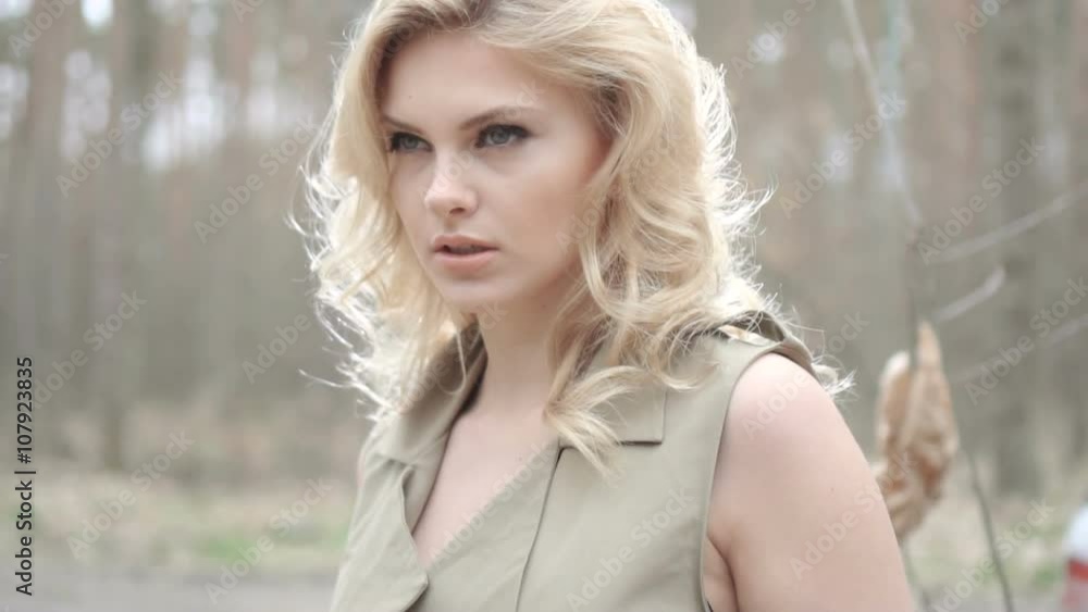 blonde woman in the forest blonde woman in the forest