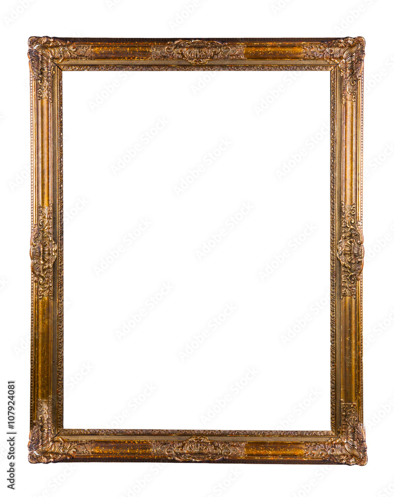 golden decorative frame isolated on white golden decorative frame isolated on white