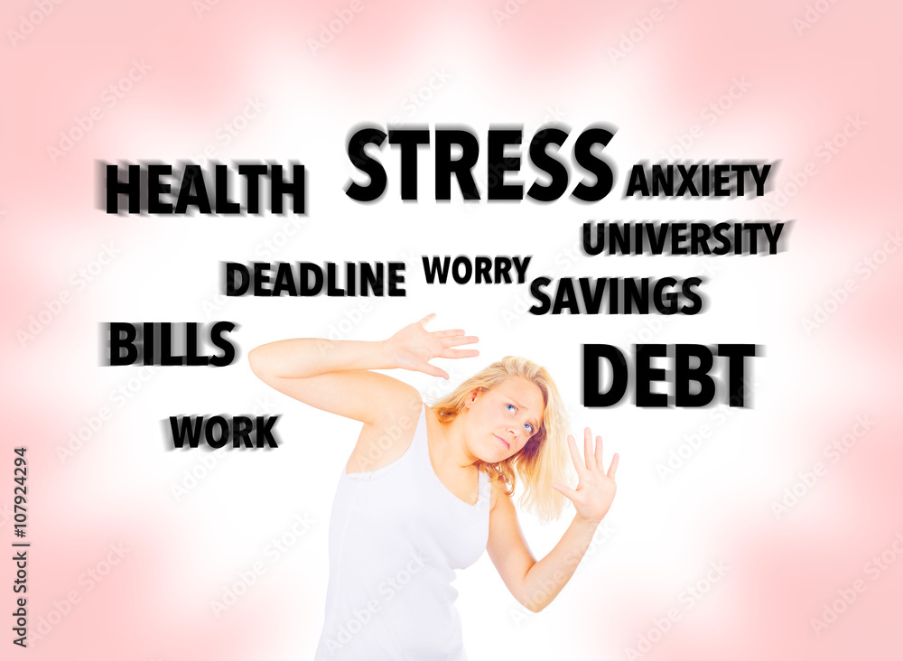 Woman pressured by multiple issues Woman pressured by multiple issues