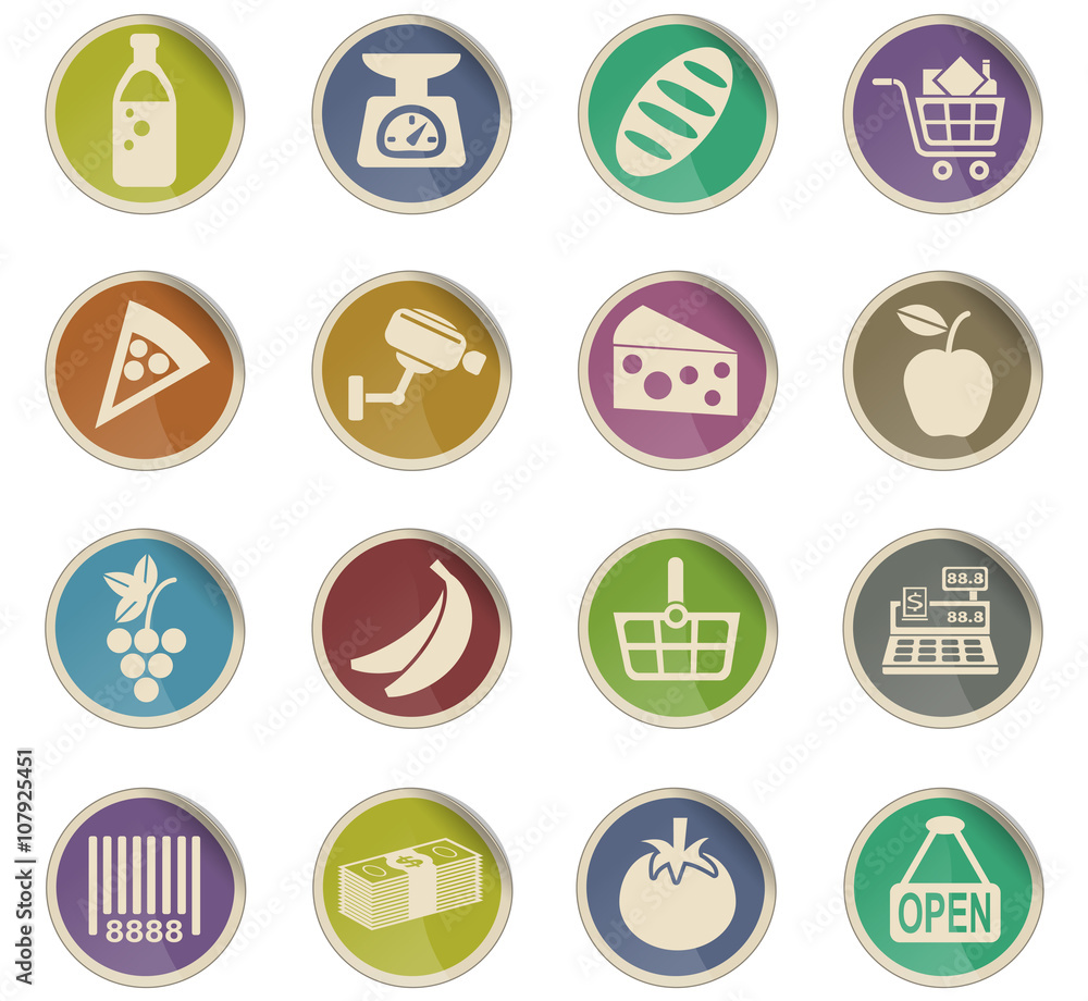 grocery store icon set grocery store icon set