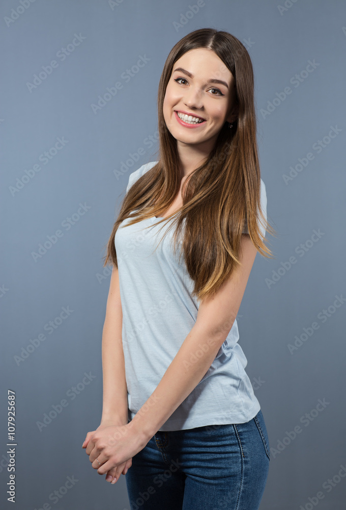 Positive girl expressing gladness Positive girl expressing gladness