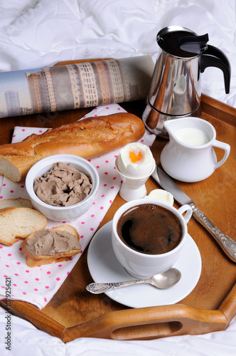 Breakfast on a tray photo