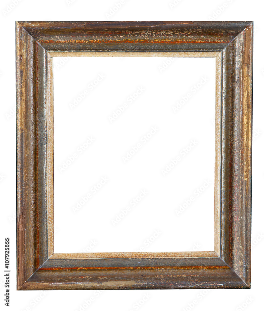 Fototapeta premium wooden decorative frame for painting isolated on white 