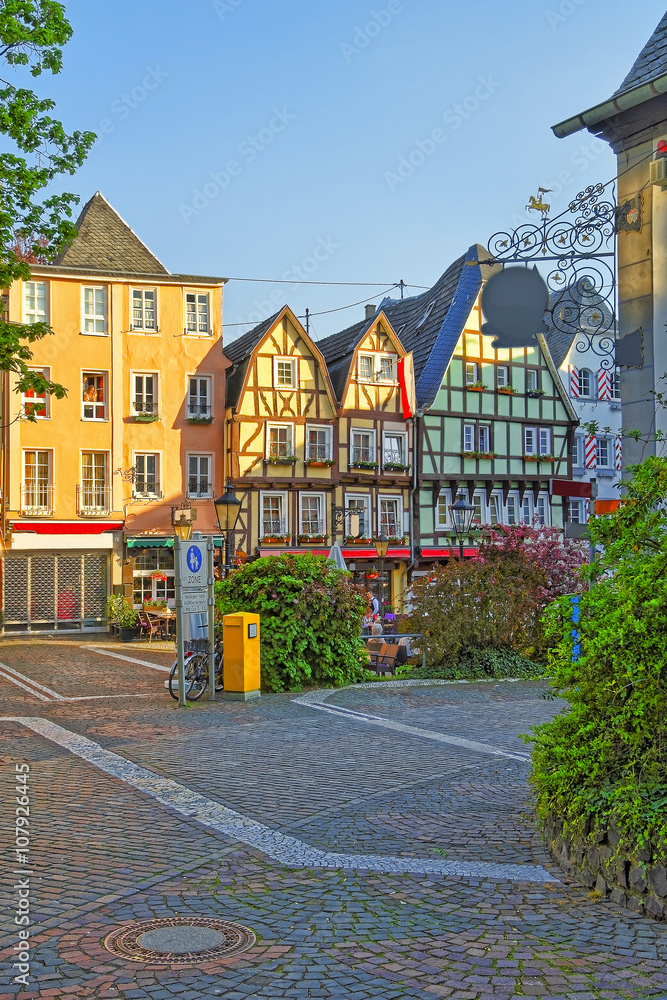 Obraz premium Street view in the City center of Linz am Rhein